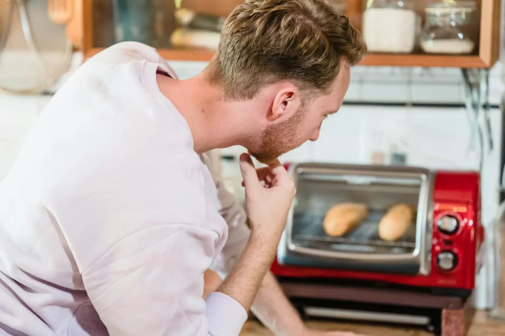 Countertop air fryer appliance in a kitchen