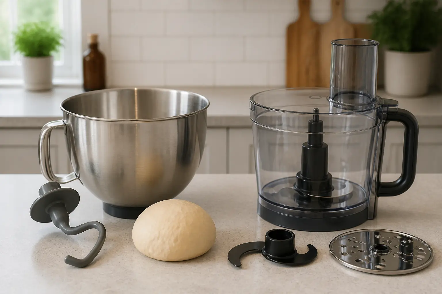 Stand mixer and food processor tools for dough and slicing